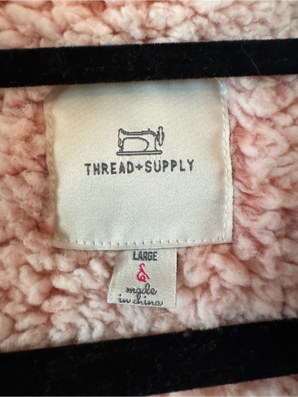 Thread & Supply Blush Pink Sherpa Teddy Vest with Zip Pockets - Picture 6 of 7